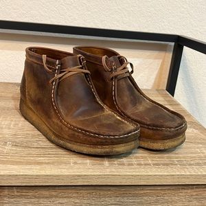 Clarks Wallabee boots brown leather